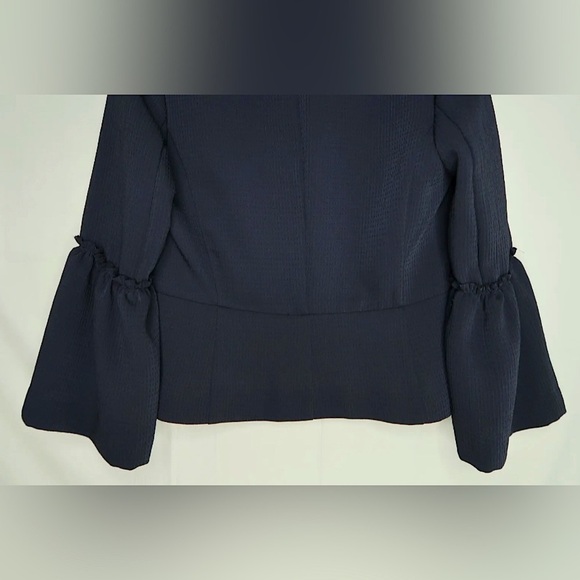 Zara Open Blazer Bell Sleeves Waffle Knit Black Women’s Size XS Extra Small - Picture 8 of 9